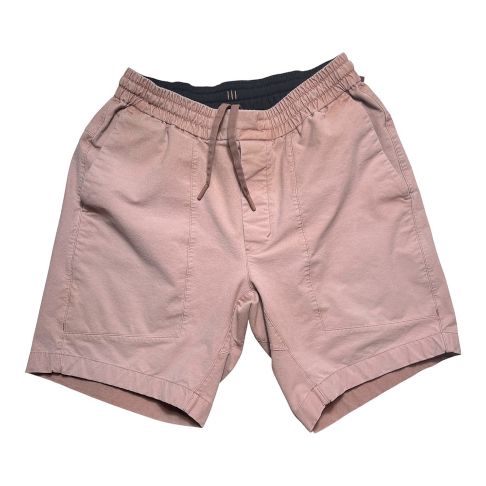 Lululemon Men Sz S Bowline Shorts 7in Ripstop Drawstring Dusty Pink Pockets-2225